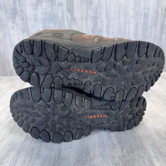 Kids Merrell Moab 2 mid waterproof hiking Boot Shoe Size 4.5 Brown Orange - Picture 6 of 11